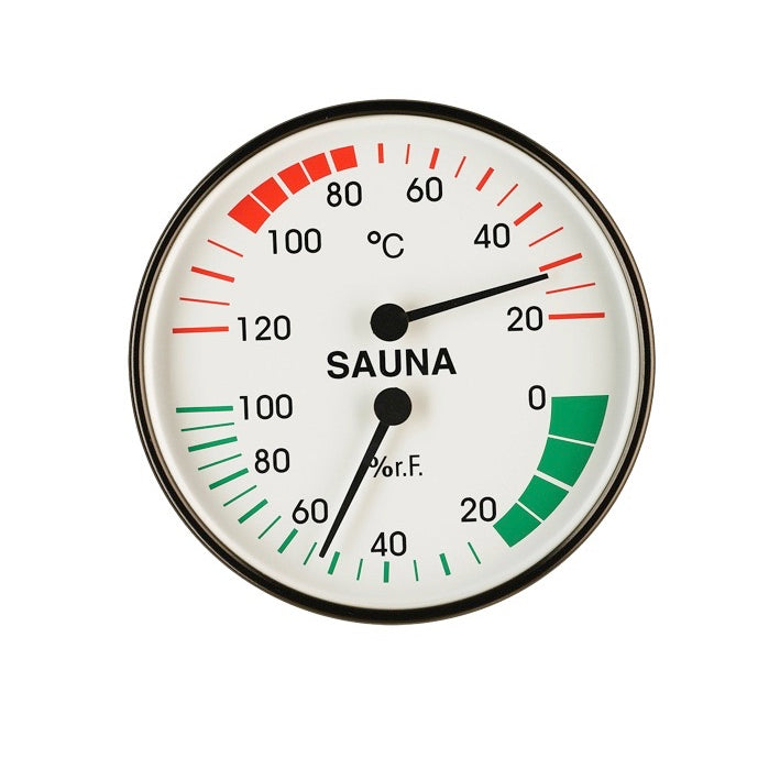 Sauna Thermometer/Hygrometer Basic "black" Ø 100 mm
