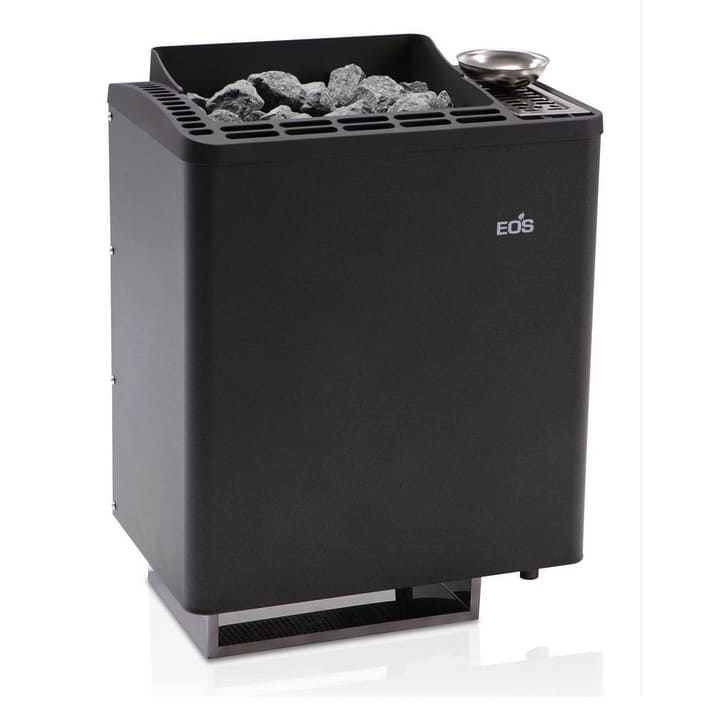 Moderner Kombisaunaofen Bio Tec mit Verdampfer für flexible Klimaeinstellungen, wie z.B. trockene Finnische Sauna, milde Dampfsauna, Kräuterbad. Die formschöne Aluminium-Druckguss-Abdeckung verleiht dem EOS Bi-O Tec W Ofen ein zeitloses, elegantes Design. Die doppelwandige Konstruktion mit Innenmantel aus Edelstahl sorgt für Robustheit und Langlebigkeit.