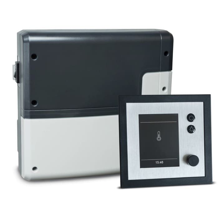 Nachheizen (Trocknung der Sauna nach Feuchtebetrieb) Einstellbare Nachheiztemperatur Einstellbare Lüfternachlaufzeit Einstellbare Nachheizzeit Einstellbare Zeit zum Nachfüllen des Verdampfers bei Wassermangel Smart-Heat Funktion heizt die Sauna im Feuchtemodus schneller auf und verhindert vorzeitige Dampfproduktion in der kalten Kabine.