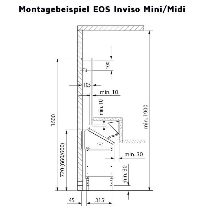 Saunaofen EOS Invisio Midi | Unterbankofen