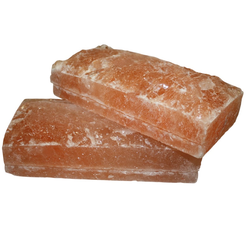 Himalayan Salt Brick 20 x 10 x 5 cm, one side natural with side grooves