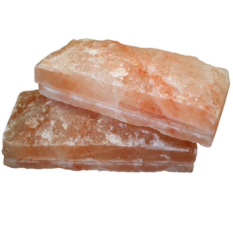Himalayan Salt Brick 20 x 10 x 5 cm, one side natural with side grooves