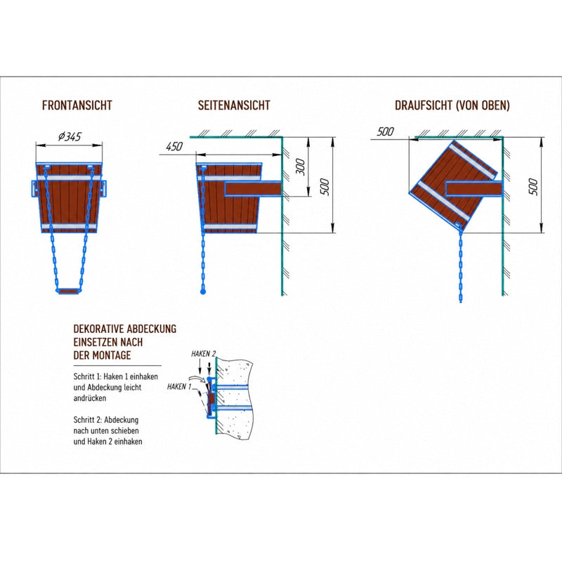 Sauna Schwalldusche Thermoesche | mit Edelstahleinsatz | 20 Liter