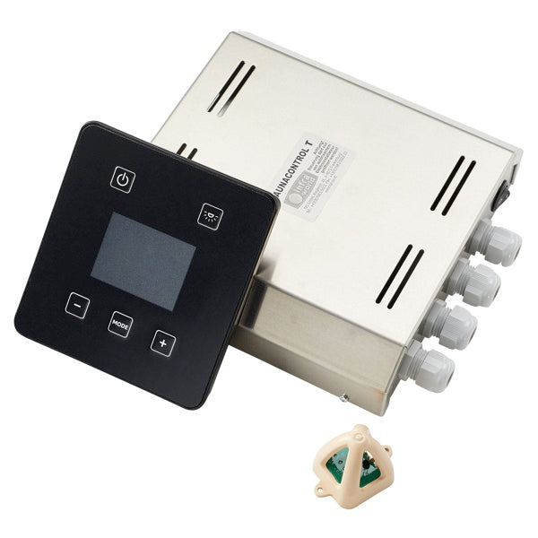 Saunasteuerung Saunacontrol T von infraworld

Das Bedienteil dieser Saunasteuerung verfügt über ein großes Farbdisplay mit selbsterklärender Menüführung zur Vereinfachung der einzelnen Bedienschritte. Die Hintergrundbeleuchtung kann wahlweise weiß oder schwarz eingestellt werden. Das edle schwarze Bedienteil passt in jede Umgebung, kann optional mit einem versenkbaren Rahmen erworben und innen oder außerhalb der Sauna montiert werden.