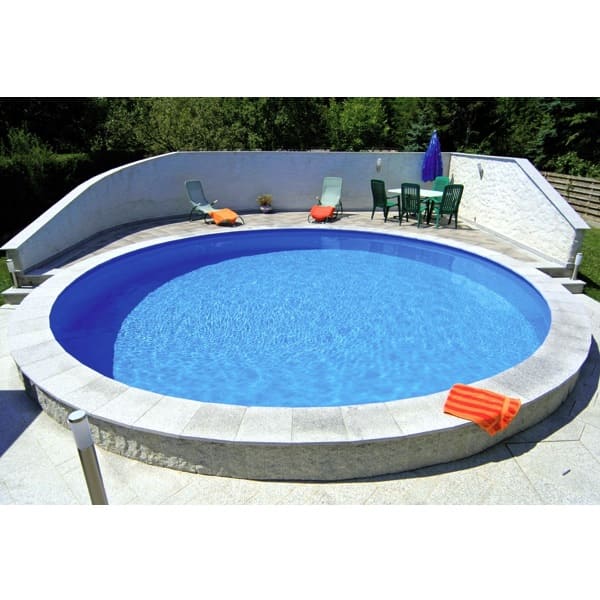 Stahlwandbecken ALL INCLUSIVE SET SPLASH | Innenhülle 0,5 mm | Blau