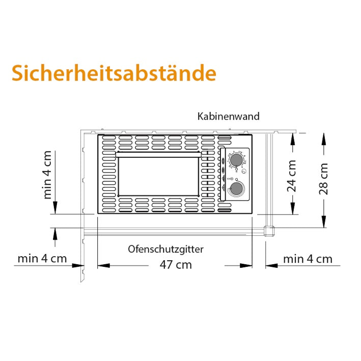 Kompakter Wandofen mit eingebauter Steuerung (Temperaturregelung und Heizzeit). Sehr platzsparende Bauform - nur 24 cm Tiefe, direkte Montage an die Saunawand.