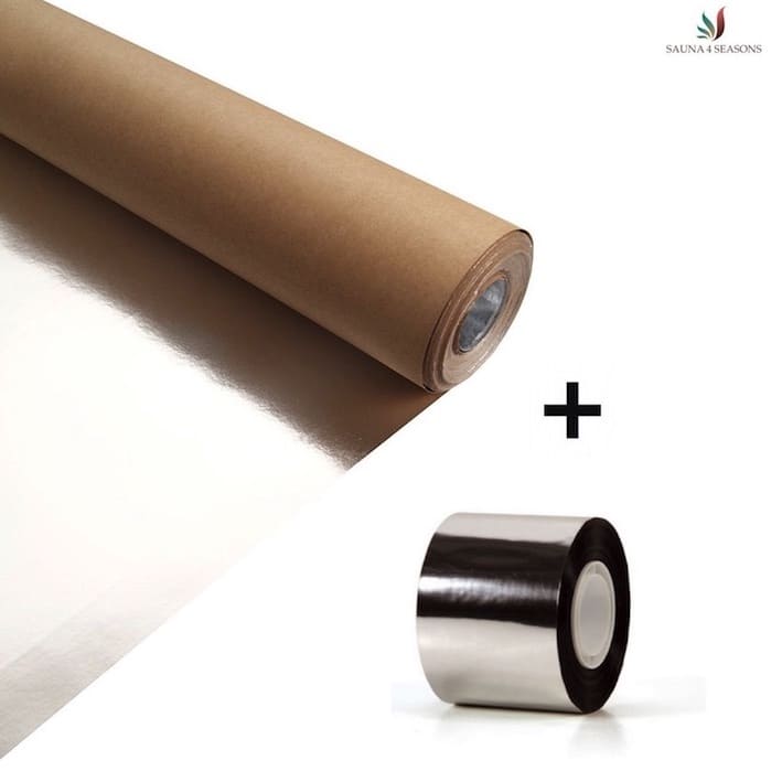 Sauna Aluminiumfolie als Dampfsperre für die Sauna mit Aluminium Klebeband.