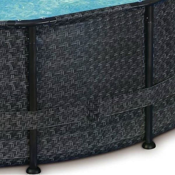 TrendPool Frame Pool Ø 305 x 72 cm Rattanoptik anthrazit | Rund